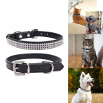 Lemmiklooma kristallist kaelarihm Bling koera kaelarihm S&auml;delev kristallidega naastrehm v&auml;ikesele keskmisele koerale kiisule S must