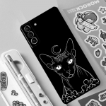 Sphinx Cat Printing joonistus&uuml;mbris Samsung Galaxy S23 S22 S21 Ultra S20 FE S9 S10 Note 10 Plus Note 20 Ultra t&auml;iskaanega Galaxy S21Ultra