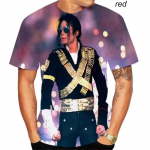 Michael Jacksoni T-s&auml;rk Mehed Naised Mood vabaaja 3D-prindiga T-s&auml;rgid Harajuku Stiilis Suur T-s&auml;rk Hip Hop T&auml;navar&otilde;ivad Topid XXL