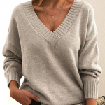 S&uuml;gistalvine Uued Suures suuruses Pullover Kampsunid Naistele Mood vaba V-kaelusega vabaaja kootud kampsun Naine Soliidne Elegantne Lihtne Soe Kudumid 24598 3XL aprikoosi