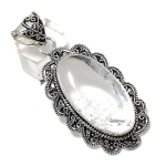 Crystal Quartz Gemstone Handmade 925 Sterling Silver Jewelry Pendant 2.56 w5y52