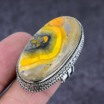 Bumblebee Jasper Gemstone Handmade 925 Sterling Silver Jewelry Ring Size 7 y0j19