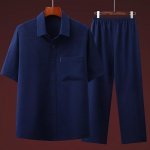 Meeste vabaaja s&auml;rgid + p&uuml;ksid Suvine puuvillane linane spordir&otilde;ivaste komplekt Meeste mood Hiina stiilis s&auml;rgid ja p&uuml;ksid XXL