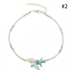 Shell Anklet Beads Starfish Anklets Vintage k&auml;sitsi valmistatud Sandal Statement k&auml;ev&otilde;ru kuld