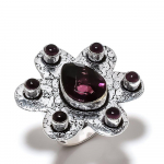 Amethyst Gemstone Handmade 925 Sterling Silver Jewelry Ring Size 10 v0o50