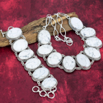 Howliidi v&auml;&auml;riskiviehted, K&auml;sitsi valmistatud 925 prooviga t&auml;ish&otilde;bedast disainerehted, Looduslik k&auml;ev&otilde;ru ja kaelakee ehtekomplekt t&auml;nup&uuml;hade kingituseks Adjustable With 8"-18" valge