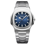 2024. aasta luksuslik meestemood, klassikaline roostevabast terasest veekindel helendav kalenderkell, kvarts, tippbr&auml;ndi luksuslik kell meessoost sinine