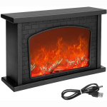 LED-USB-leeklaterna lambid, simuleeritud v&auml;relev kamin, &otilde;uekujundusega leegiefekt must