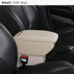 Auto k&auml;etoe kasti kahekihiline esiosa keskkonsool must nahk koos laadimis-USB-portidega Suzuki Swifti jaoks A-Beige