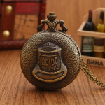 Antiikne Steampunk taskukell Bronze Hells Bell Muster Quartz Taskukell Kaelakee Ripats FOB kettkell Ideaalne valik kingitusteks meestele Naised