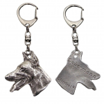 Dobermann, Doberman Pinscher, Dobie - Silver-plated key ring with dog, handbag decoration, backpack pendant by Art-Dog brand