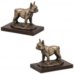 French Bulldog, Frenchie - dog figurine, statue on white marble, trophy for Art-Dog dog show exhibition pruun