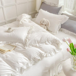 Pink Princess Wind Class A Pestud puuvillane pitsitekikomplekt Neljaosaline lina &uuml;hiselamu voodi Kolmeosaline Princess Wind 1.2m bed