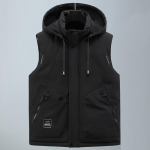 Suures suuruses S-8XL Mood Talvised Varrukateta Parkad Meestele &Uuml;ler&otilde;ivad Kapuutsiga vabaaja Paksud topid Joped Meeste soojad vestid 6XL must