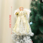 1 tk J&otilde;ulupuu kaunistused Uued pl&uuml;&uuml;sist tiivad J&otilde;uluingel J&otilde;ulupuu tippt&auml;he kaunistused korduvkasutatavad kuld