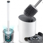 Tualetihari ja hoidikukomplekt, Tualetipoti hari ja hoidik vannitoa organiseerimiseks, Pehmete harjastega silikoonist tualetihari