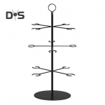 Metallist &scaron;ampanjatornistatiiv, 3-astmeline veiniklaasi vitriin peo jaoks, mahutab 12 klaasi, stabiilne disain, mis hoiab &auml;ra kokteilipuu alus must