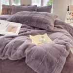 Kunstk&uuml;&uuml;liku karusnahast s&uuml;gis-talvine soe voodipesukomplekt pl&uuml;&uuml;sist nahas&otilde;bralik hingav soojus tekikottide komplekt Queen hubased voodikatted 150x200cm bed 4 pcs