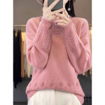 Retro Jacquard naiste kampsun &uuml;mmargune kaelus, pikkade varrukatega avara &uuml;hev&auml;rviline kampsun, kootud sviiter, soe mugav s&uuml;gis ja talv S kaamel