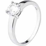 LOVA LOLA VAN DER KEEN - Bague Solitaire 7 mm - Joaillerie Prestige - Argent Massif 925 Milli&egrave;mes - Oxyde de Zirconium - Bijou Femme 52 valge