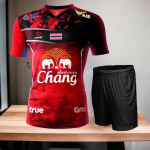 TAILANDI Rahvuslik Jalgpalli Treeningus&auml;rk 3D Prindiga Kiiresti Kuivav S&auml;rk T-s&auml;rk V-kaelusega UV-kaitse L&uuml;hikeste Varrukatega Unisex Mehed Naised &Uuml;htlane S