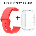 Silikoonrihm + &uuml;mbris Xiaomi Redmi Watch 5 Active Lite spordirihmale Redmi kellale 5 Lite Active Shell hingav Correa 22 mm kellarihm Watch 5 Active punane/puhas