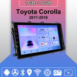 Auto raadio Android Auto Carplay Toyota Corolla 2017-2018 jaoks Multimeediam&auml;ngija Peaseade Stereo GPS-navigatsioon BT WIFI 1+16GB 1+16GB