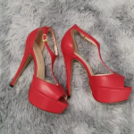 Naiste sandaalid platvorm k&otilde;rge kontsaga seksikad 14cm avatud varbaga pahkluu rihmaga sandaalid stiletid pumbad T-rihm peopunane pulmakingad 44