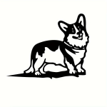 Stiilne metallist Corgi siluetim&auml;rk maal&auml;hedane sisekujundus &otilde;ues kodu ja aia jaoks. Muutke oma kodu &auml;&auml;rekivi kaunistuseks must