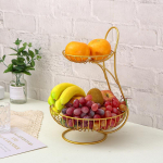 Household Light Luxury Metal Fruits Plate Tray Stand Two Three Layer Personality Creativity Iron Art Delicate Fruit Basket
