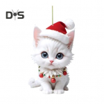 Kassi kassipoja ripats m&uuml;tsiga auto tahavaatepeegli rippuv kaunistus akr&uuml;&uuml;list multikas auto sisekujundus j&otilde;ulukink Cat