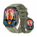 Kolmekindel v&auml;lispordikell IP68 veekindel Bluetoothi ​​k&otilde;ne tervise j&auml;lgimine, v&auml;hese energiatarbega nutikell TK25 kamuflaažiroheline v&auml;rv