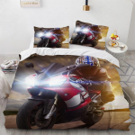 Mootorratturi Kuningas Kuninganna Tekikott 3D Motokross &Auml;&auml;rmusspordi Voodipesukomplekt Teismelistele T&auml;iskasvanutele Mehele Noorele Mustuseratta Tekikate EU Single 135x200cm