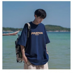 Uus l&uuml;hikeste varrukatega T-s&auml;rk meestele suvel, Korea stiilis trend, lihtne poolvarrukatega topp, Hongkongi stiilis vaba vabaaja br&auml;ndi T-s&auml;rk M must