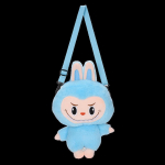 Koomiksist lastekott s&uuml;giseks ja talveks, riidest, plush-v&auml;ike koolikott, m&auml;nguasi, plush-nukk, loominguline koolikott sinine