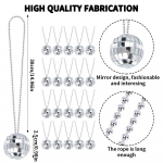 4/8pc Mirror Disco Ball Necklaces 70s 80s Disco Party Necklaces Disco Party Favor Decoration Costume Accessories for Dance party 4pcs