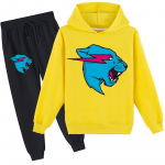 Mood Mr Beast Valgustus Kass Laste Poiste Kampsun Puuvillased kapuutsi ja p&uuml;kste komplektid 110