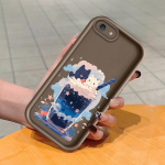 Pehme silikoonist ruudukujuline redelprintimismuster telefoni korpus, t&auml;iskaanega kaamera p&otilde;rutuskindel kaitse kummist &uuml;mbris iPhone Infinix Tecno OnePlus jaoks Itel A70 must