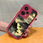 Pehme silikoonist ruudukujulise redeliga printimismustriga telefoni korpus, t&auml;iskaanega kaamera p&otilde;rutuskindel kaitse kummist &uuml;mbris Xiaomi Redmi jaoks Redmi K50 must