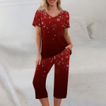 2-osalised komplektid naistele suvine l&uuml;hikeste varrukatega topp ja taskutega p&uuml;ksid. Pehmed treeningkomplektid XL