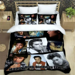 E-Elvis Presley Retro tr&uuml;kiga Voodipesukomplektid peen tarvikute komplekt tekikott voodikate komplekt voodipesukomplekt luksuslik s&uuml;nnip&auml;evakingitus US Twin 173x218cm