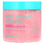 B.Fresh, Body Scrub, With Fruit Enzymes + Peptides, Fruity Fizz, 453G (16Oz) pink