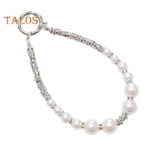 Mobiiltelefoni randmepael helmestega Faux Pearl Charm vargusvastane telefonipael Moodne k&auml;ed-vabad k&auml;ev&otilde;ru Rhinestone telefonirihm A