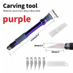 Mini 1 tk k&auml;sit&ouml;&ouml;nuga alumiiniumsulamist varraste pehme k&auml;epidemega hobinuga 4 tk varuteradega nikerdusnoa pliiats modelleerimiseks, nikerdamiseks