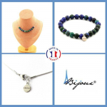 Pierres et Min&eacute;raux. Parure bijoux Bracelet Collier 10 Perles Azurite Chrysocolle 8 mm. Taille personnalisable.