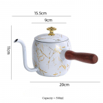 Kohvikann 304 roostevabast terasest k&auml;sitsi joonistatud kann 500ML pika tila peene suuga kann