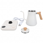 Elektriline hanekelaga veekeetja 1200 W 304 roostevabast terasest, t&auml;pse temperatuuri reguleerimisega teekannu kallamine US Plug valge