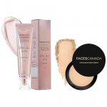FACESCANADA Strobe Cream - Rose Gold, 30 ml ja Weightless Stay Matte Finish t&auml;iskattav kompaktne puuder - looduslik 9 g