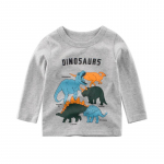 2025. aasta kevadine laste dinosauruste pikkade varrukatega puuvillane T-s&auml;rk 140cm