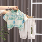 Suvine puhas puuvillane laste l&uuml;hikeste varrukatega &uuml;likond 100